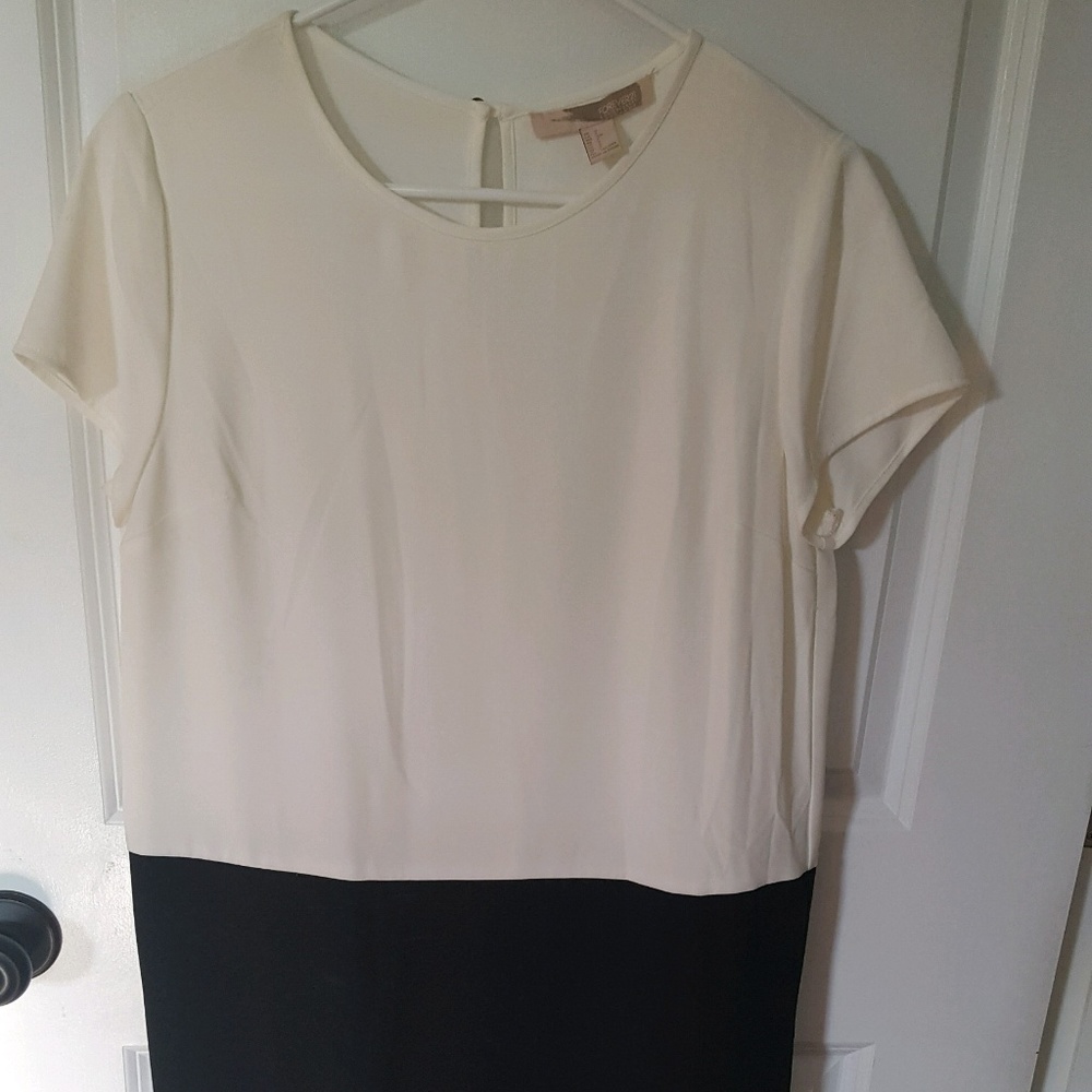 Forever 21 White/Black Shift Dress